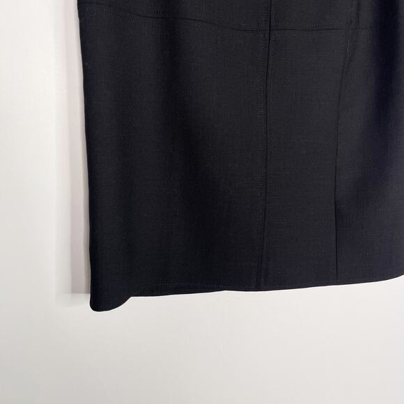 Tory Burch Size 8 Black Wool Stretch Pencil Skirt Seamed Detail Straight Fit - Picture 5 of 9